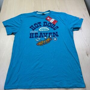 Homage Seattle Mariners Hot Dogs From Heaven Blue Graphic T-Shirt Mens XL NEW